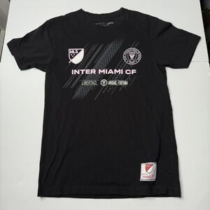 Inter Miami CF Shirt Men sz S Black MLS Soccer Mitchell &‎ Ness Club Logo Tee